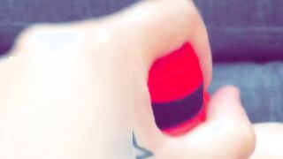 RedRidingHoodAndTheWolf - slutty bbw hotwife masturbate with huge vibrator and groaning - vagina gets screwed