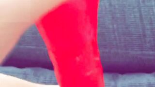 RedRidingHoodAndTheWolf - slutty bbw hotwife masturbate with huge vibrator and groaning - vagina gets screwed