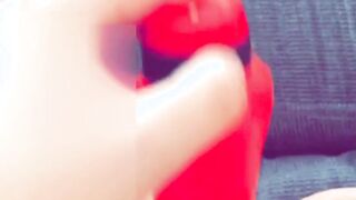 RedRidingHoodAndTheWolf - slutty bbw hotwife masturbate with huge vibrator and groaning - vagina gets screwed