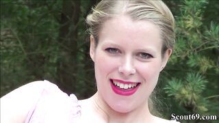 REAL GERMAN YOUNG COUPLE Filmed while Plowed OUTDOOR