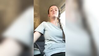 Having Fun with my cunt into the car at work