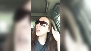 Hottie D Smoking in the Car Wearing Sunglasses and Complaining About Line