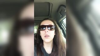 Hottie D Smoking in the Car Wearing Sunglasses and Complaining About Line