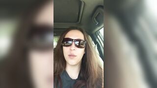 Hottie D Smoking in the Car Wearing Sunglasses and Complaining About Line