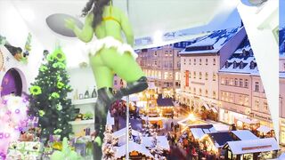 grinch open the gifts and dance in the pole