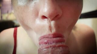 ORAL SEX CLOSE UP IN THE KITCHEN