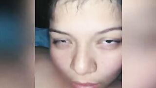 Cheating Gf gets Choked & Cummed by boyfriends best friend 