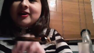 Dab Sesh with Arab BBW Flashing her Hooters + Coughing Bondage