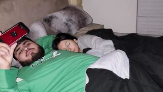 Stepsister shares her bed for the Holidays