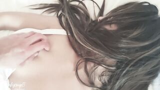 Firs Time ever - Wake up fisting, then I blow and riding his penis - Long cum load on jugs