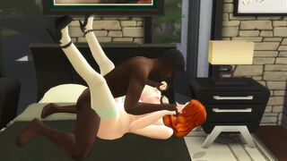 Sims four: Huge Tit Red Haired Milf Cuckolds Her Hubby