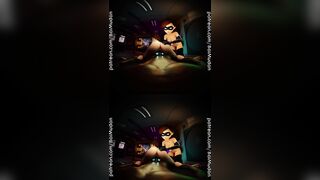 Aunt Cass ride your penis while Helen Parr (Elastigirl) grows her hooters