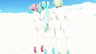 【MMD R-18 year old SEX DANCE】PERFECT DELICIOUS WHITE BUTTOCKS SWEET SATISFACTION ON THE BEACH 甘いお尻 [MMD]