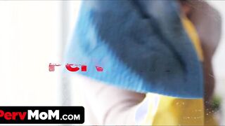PervMom - Playful Mom Gets Nude Into The Kitchen And Serves Her Stepson A Breakfast Bj