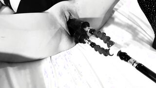 Kinktober day 26 - DVP KINK: First time double vaginal penetration with a plowed machine
