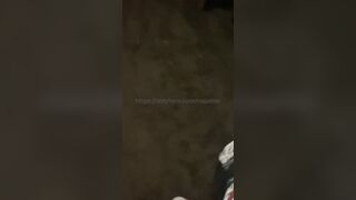 Upside down sucking off cock inside vehicle while people see
