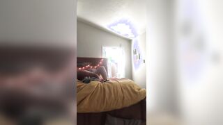 Blonde amateur with natural melons full scene
