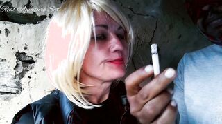 babe Smoking Blonde Hottie Making Out & Sharing Smoke with Stranger