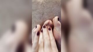 Showing Off and edging Daddy's dick with hands and foot #2