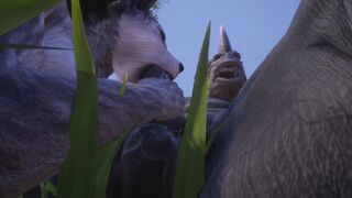 Furry Female Wolf & Rhino Plowed Rough (Some Peeing) | Wild Life Furries