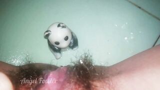 Lucky Panda gets big Golden shower from my unshaved chinese Snatch