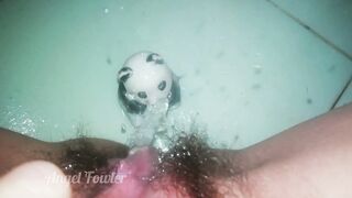 Lucky Panda gets big Golden shower from my unshaved chinese Snatch