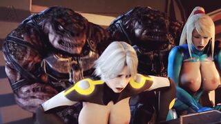 Samus and Christi plowed by lizardmen