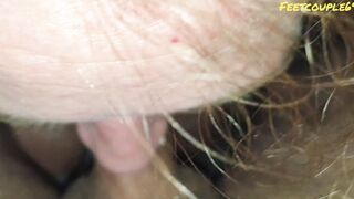 Devils Pedicure + Head from my Big Titted Wifey, Jizzed on her Long Hooters and Toes, Feetcouple69 into 4K