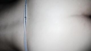 Sex into torn underwear with anal plug inside the booty, huge jugs and butt