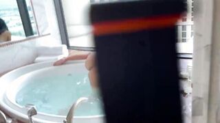 BIG BOOBED MIXED ASIANS KOREAN SAMOAN AMATEUR GETS NAILED INSIDE A VEGAS PENTHOUSE BATHTUB