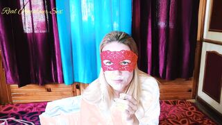 Cum on face and Cigarette inside Mouth - Cum Leaking mom Hands