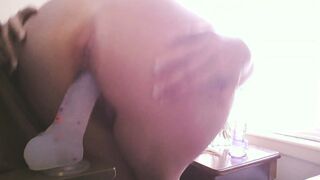 Workout Buddy took over at home. Blonde Pawg sucking off 2 sex toys picks favorite to boned. fat booty clap