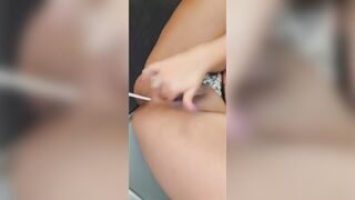 Thick Black Plays with Candy and Ejaculates