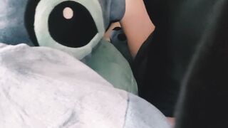 I was so freaky so I boned my teddy bear stitch licks and rides my vagina amateur stepsister