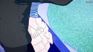 Mami Nanami riding cock at the aquarium! Rent-A-Mistress Animated.