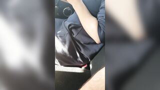 Step sister took 30 seconds to make mature step brother Cum into Front Vehicle Seat on her snatch
