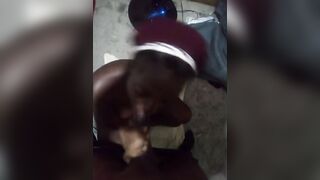 Hood Slut Choked on the Penis and Get Mad but kept Deepthroating that Penis