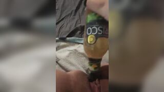 Chubby twat pounded with a bottle