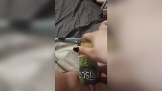 Chubby twat pounded with a bottle