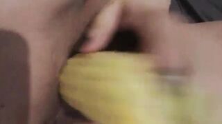 Chubby soak vagina screwed with corn rough