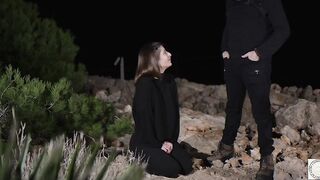 Incredible and crazy Italian sexy Silvia Soprano gets a hard face fucking and eats booty outside