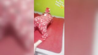Contest scene - Santa's little bitch has fun with red vibrator and dick