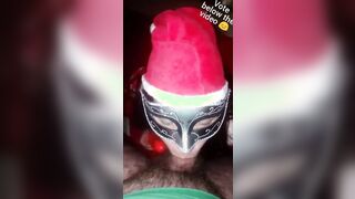 Contest scene - Santa's little bitch has fun with red vibrator and dick