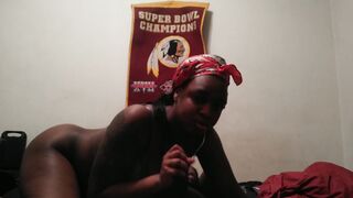 African 18 gags on BBC and ride cowgirl for cummed