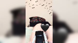 Plowed machine makes long butt milfs legs shake