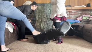 Real female domination three bimbos let a male sniff there shoes