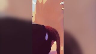 The GF makes the sub lick her vagina and beats him on the booty with a stack