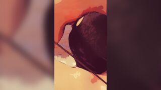 The GF makes the sub lick her vagina and beats him on the booty with a stack