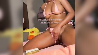 thick black teenie jizzes and ride fingering (OF @zarastar)