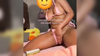 thick black teenie jizzes and ride fingering (OF @zarastar)